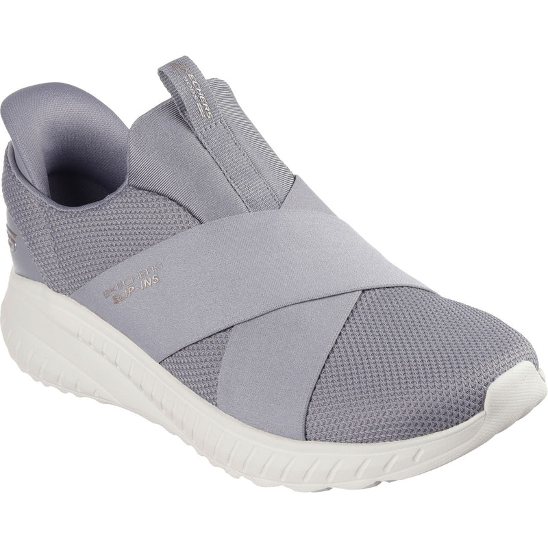 Skechers Womens Bobs Squad Chaos Your Moment 117505-GRY Grey Slip On Shoe