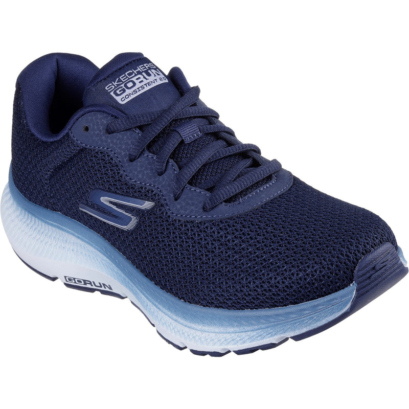 Skechers Womens Go Run Consistent 2.0 Fast Pace 128621-NVBL Navy/Blue Lace Up Shoe