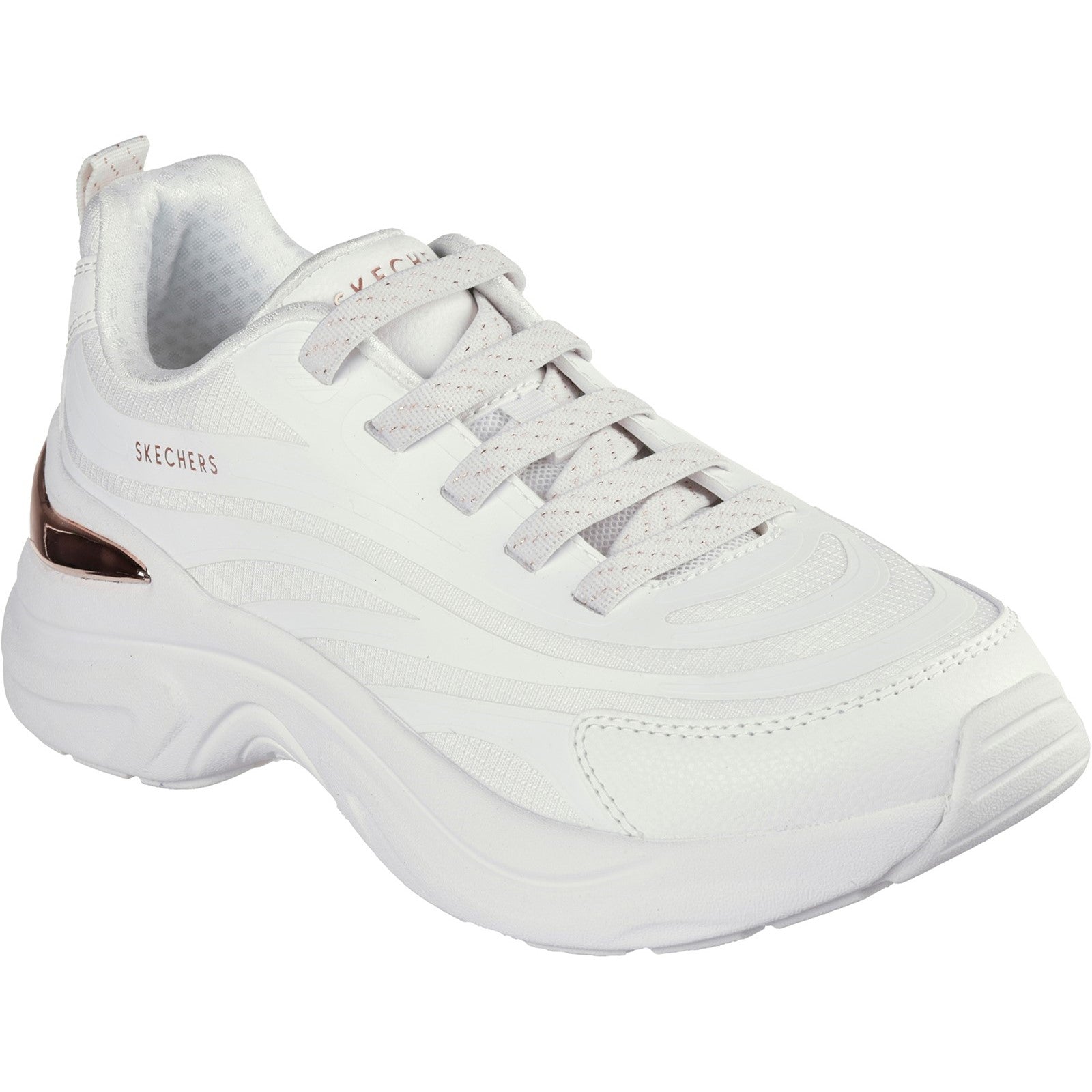 Skechers Womens Hazel Step N Flow 177575 WHT White Lace Up Shoe Tower London