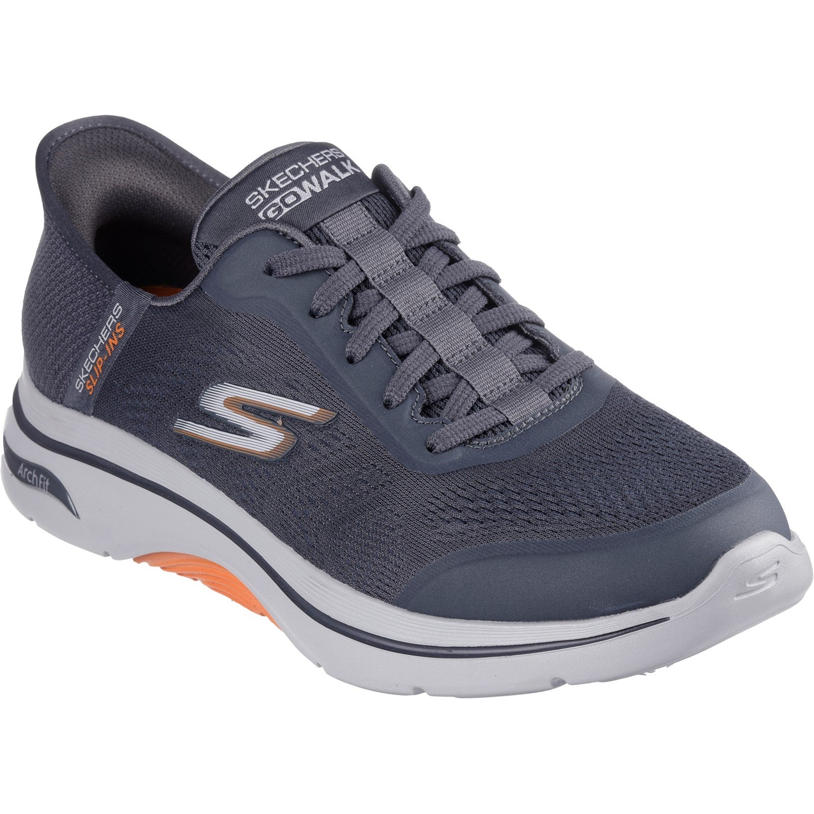 Skechers Mens Arch Fit 2.0 Simplicity 2 216602 CCOR Charcoal Orange Lace Up Shoe