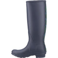 Hunter Womens Navy Tall Tartan Back Strap Wellington Boots