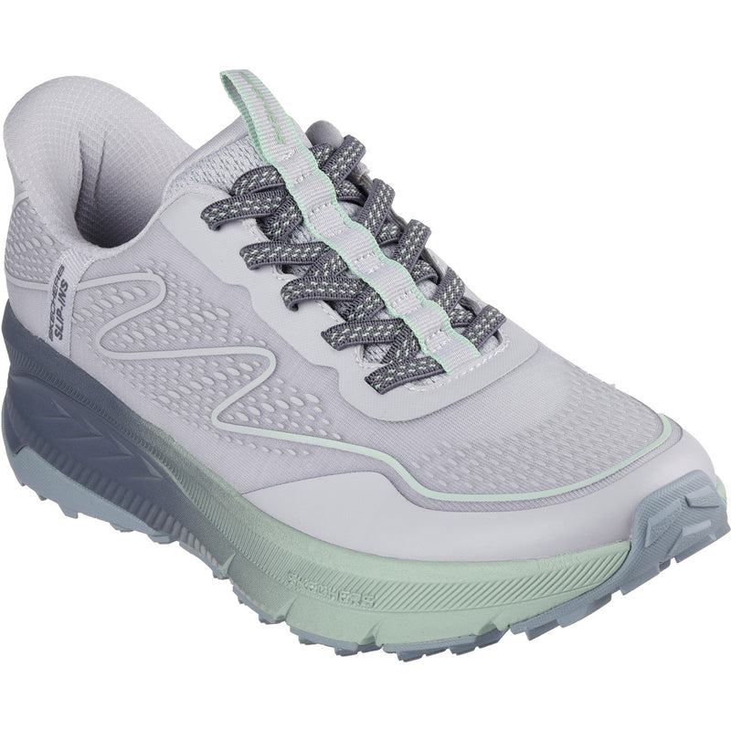 Skechers Womens Switch Back Mist 180157-GYGR Grey/Green Slip On Shoe