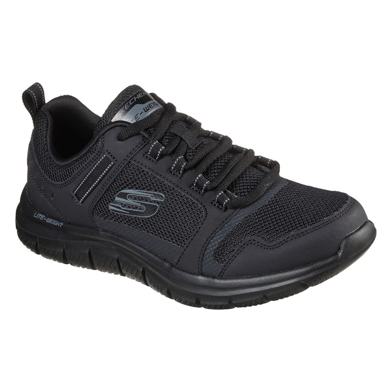 Skechers Mens Track Knockhill 232001-BBK Black Lace Up Shoe