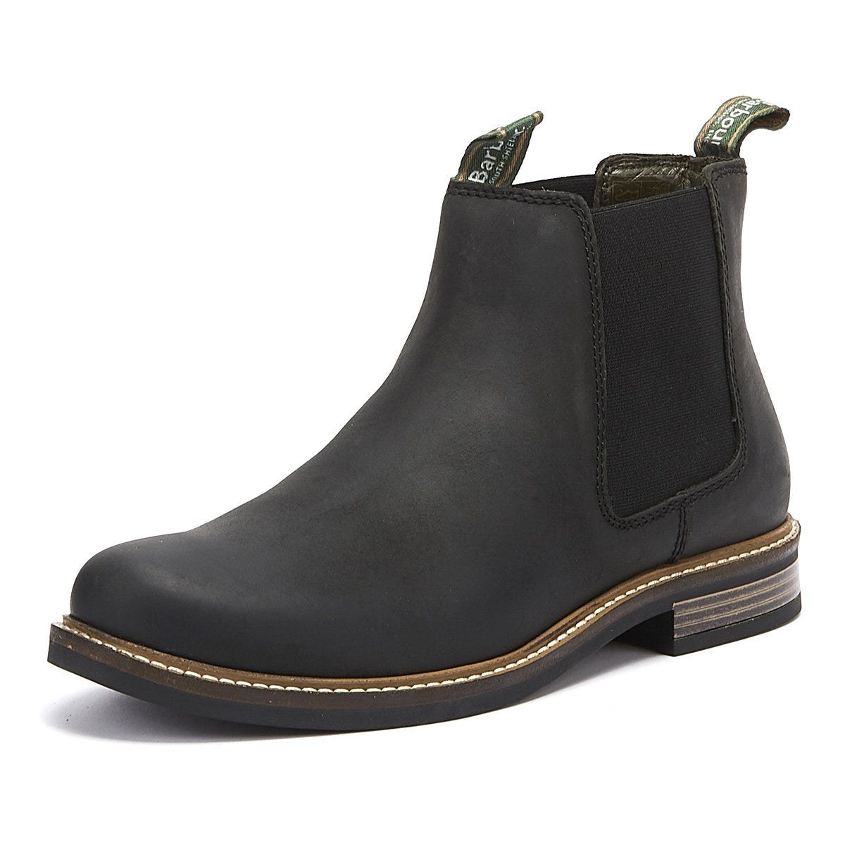 Barbour farsley leather store chelsea boots in black