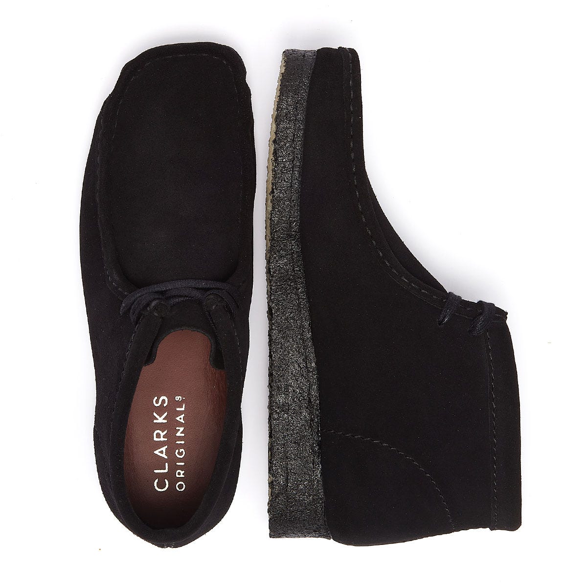 Black suede wallabee sales boots