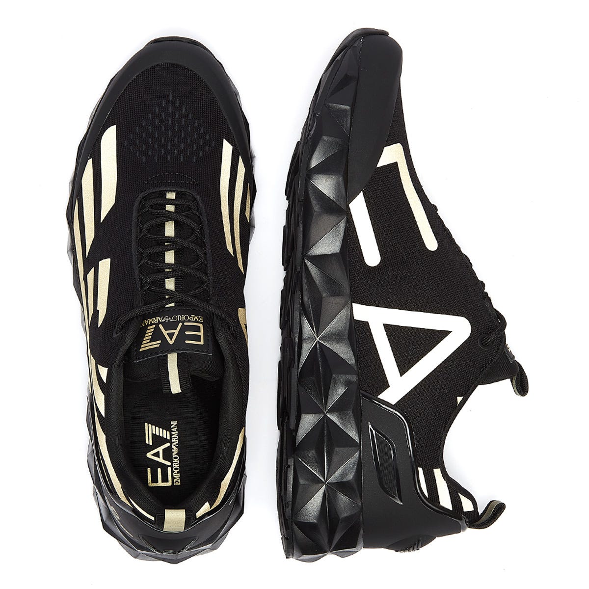 Armani sneakers best sale black gold