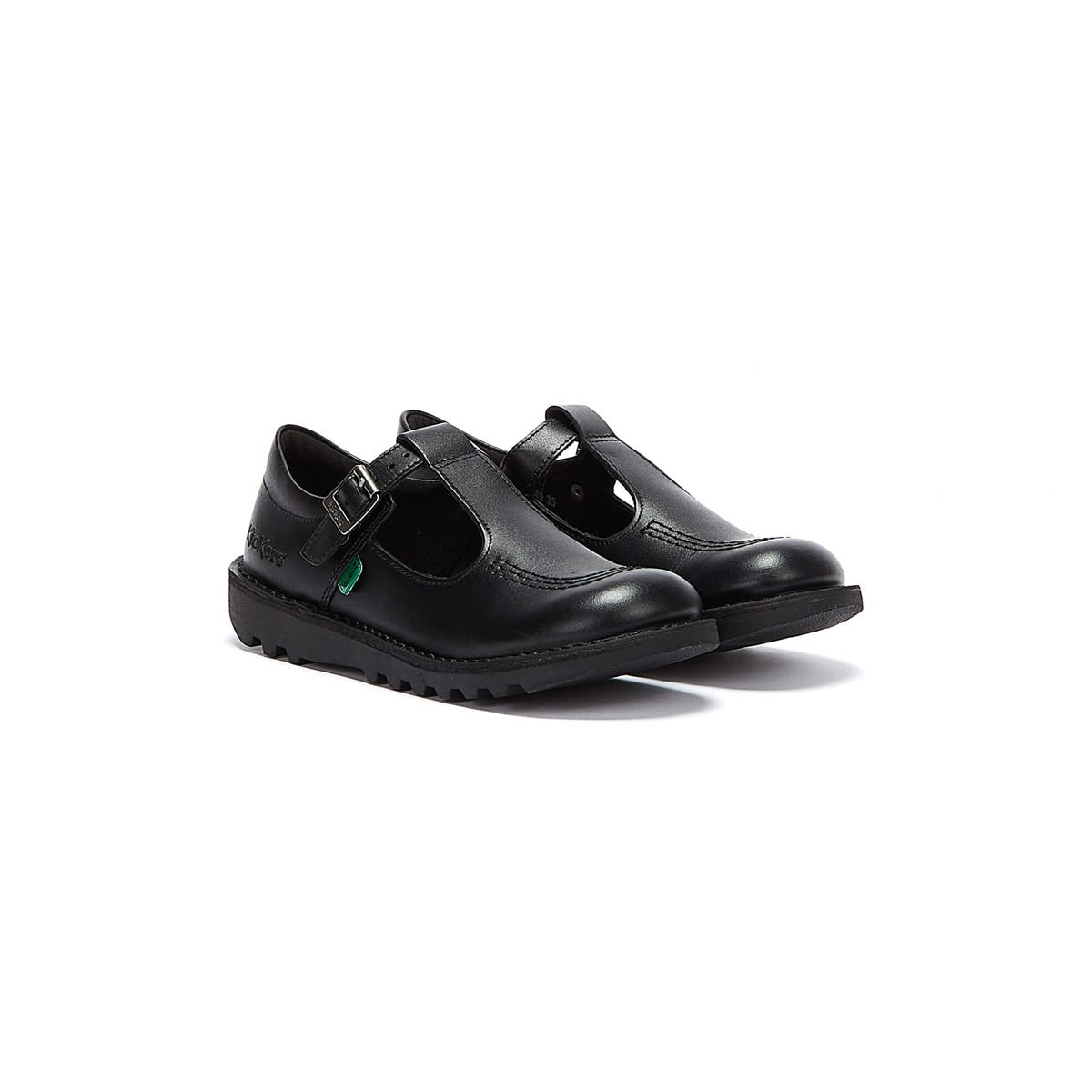 Kickers Kick T Infant Black Leather Shoes Tower London