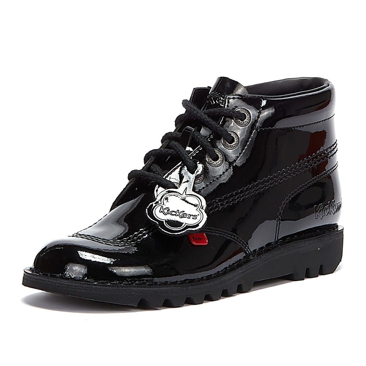 Womens black cheap patent kickers