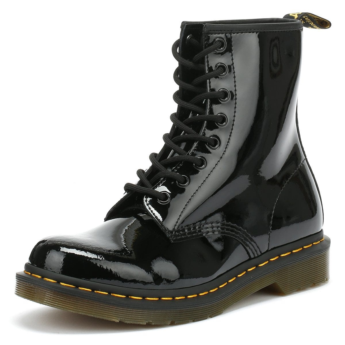 Womens patent dr hot sale martens boots