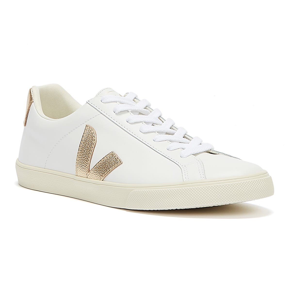 Veja white deals and gold trainers